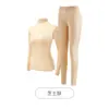 Blusa Térmica de Base com Ácido Hialurônico para Mulheres, Outono/Inverno, Gola Alta Meia, Camisa de Base, Blusa e Calça de Outono, Roupa Íntima Térmica para Mulheres