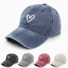 Gorra de Béisbol Lavada Vintage Versátil con Bordado de Corazón de Melocotón para Primavera y Verano Versión Coreana Delgada Gorra Suave con Visera de Pato para Hombres Tendencia