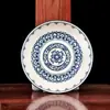Prato de Cerâmica Louça Doméstica Azul e Branco Prato de Porcelana sob Esmalte Prato para Frutas Prato Fundo Disco Prato de Sopa para Micro-ondas