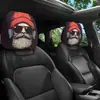 Funda de Reposacabezas para Coche con Estampado de Calavera Negra de Comercio Exterior Transfronterizo, Estilo Elástico Universal, Funda de Reposacabezas para Coche Original y Divertida