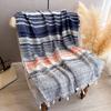 Lenço Fino de Algodão e Linho Estilo Étnico de Verão com Xale Decorativo para Viagem, Proteção Solar e Tirar Fotos, Lenço Longo Versátil