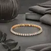 Pulsera de zirconia con diamantes completos 4.0, venta directa del fabricante, cadena de tenis simple y colorida, pulsera de tenis transfronteriza con diamantes