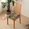 Nueva Funda de Cojín Cuadrada Estampada Estilo Bohemio Funda Elástica para Silla de Comedor Funda para Silla de Hotel y Hogar Funda Elástica para Cojín de Silla
