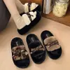 Novedad 2026 Pantuflas de Exterior Peludas para Mujer con Diseño de Hebilla Suela Suave y Elástica Zapatos Casuales Perezosos para el Hogar