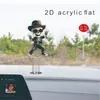Decoración de calavera genial y moderna para coche, adorno acrílico 2D, juguete mecedor para coche, accesorio de regalo exclusivo