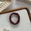 Temperamento de Otoño Rojo Ancora Cuero PU Anillo de Anilla Grande Lazo Alto Sentido Industria Pesada Encaje Plegable Anillo para el Cabello Marrón Accesorios para el Cabello