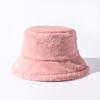 Sombrero de Pescador de Felpa Imitación Conejo Color Sólido para Mujer Otoño e Invierno Nuevo Cálido Versátil Simple Neutro Estilo Coreano Estilo Japonés Sombrero de Cubo