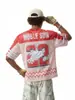 Camiseta de Manga Corta de Malla con Estampado de Pegaso para Hombre Jie Zhan 2026 Primavera/Verano Nuevo Estilo Callejero Americano Bloqueo de Color Transpirable