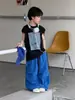 Tairu 2026 Verão Novo Infantil Estilo Coreano Desenho Animado Versátil Estampado Sem Mangas Camiseta Colete Casual Liso para Meninos