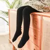 Medias de algodón puro para niños de primavera y otoño, alta elasticidad, anti-pilling, patrón de torsión de ocho, medias blancas de ballet