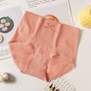 Roupa íntima de algodão lisa feminina shorts fofos cintura média laço levantamento de bumbum calcinhas femininas calcinhas para período fisiológico de menina