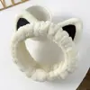 Diadema Gruesa de Orejas de Gato de Dibujos Animados para Mujer para Lavarse la Cara, Maquillaje y Aplicación de Mascarillas Faciales