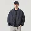 Chaqueta de trabajo retro americana de otoño e invierno para hombre, chaqueta de béisbol informal de moda, abrigo de motocicleta, elegante y simple