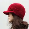 Chapéu Quente de Lã e Espessado para Outono e Inverno para Mães de Meia-Idade e Idosas, Chapéu de Tricô Feminino à Prova de Vento e Protetor de Orelhas, Moderno e Versátil