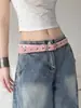 Cinturón Único de Mezclilla con Lentejuelas de Estrella Dulce-Genial Estilo Chica Popular Hot Y2K Milenio Accesorio de Cinturón Versátil de Cuero Sin Perforaciones