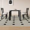 Mesa de Comedor Moderna Simple Blanca Mate con Tablero de Roca Estilo Crema Vintage Mesa de Comedor Rectangular Creativa para el Hogar de Madera Maciza