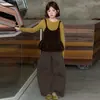 Conjunto de camisola e colete de veludo para meninas de outono, novas roupas infantis, conjunto de duas peças de camisola e colete para meninas