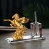 Contenedor de Plumas Creativo Adornos Escritorio de Oficina Adornos de Personalidad de Negocios de Gama Alta Contenedor de Plumas de Cristal Simple Caja de Almacenamiento