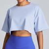 Esportes ao ar livre corrida manga curta roupas de ioga mulheres de secagem rápida casual all-match fitness top frouxo respirável esportes T-shirt