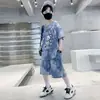 Ropa Infantil Traje para Niños Ropa de Verano para Niños Camiseta de Dibujos Animados de Manga Corta Grande para Niños Pantalones Cortos Ropa Deportiva para Niños Conjunto de Dos Piezas