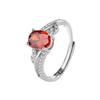 Celebridad en línea en vivo venta caliente lujo ligero rojo granada anillo de circonita Super Flash femenino alto sentido versátil anillo abierto anillo para el dedo índice