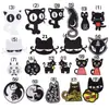 Comércio exterior homens e mulheres Bebê desenho animado patch bordado tecido pasta roupas pasta para passar adesivos traseiros Gato Branco Gato Branco Gato Preto