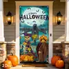 Cubierta de puerta de Halloween transfronteriza TMEU con las palabras "Cuidado con la oscuridad" y una pancarta de decoración de horror de mano sangrienta