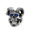 Temu venda quente europeu e americano exagerado punk Satanás Ram embutido zircão anel de caveira dominador personalidade tendência anel