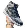 Zapatillas de Baloncesto Retro Originales Aj1 de Caña Alta Off-White Jordan 1 con Textura de Lichi, Zapatillas Casuales Cómodas y Versátiles