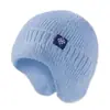 Gorro de tricô protetor de ouvido transfronteiriço para uso externo no inverno, chapéu de tricô quente espessado de alta elasticidade com padrão de floco de neve para casais à prova de frio