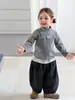 Ropa para niños con forma de pera, ropa interior básica para niñas, pijama de invierno cálido, cuello semi-alto, top infantil de dibujos animados, ropa de bebé Clase A