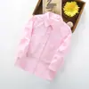 Camisa Branca para Meninos e Meninas Camisa Branca Infantil Uniforme Escolar Branco Roupa de Performance Camisa Branca Infantil Primavera e Outono Manga Longa