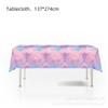 Suministros para Fiesta Temática Cielo Estrellado Rosa Tie Dye Degradado Arcoíris Decoración Desechable para Fiesta Plato de Papel Rosa Vaso de Papel