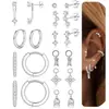 Brincos de Aço Inoxidável da Moda Mais Vendidos da Amazon, Estilo Cotidiano, Studs, Argolas, Conjunto de Joias para Piercing