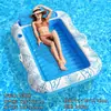 Mercancías de Exportación en Stock: Flotador Inflable Portátil Plegable con Forma de Hoja para Dos Personas, Cama de Agua, Juguete para Actividades Acuáticas