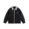 Ru Meng Costuras de Herramientas Japonesas Diseño de Color en Contraste Sentido de Herramientas Chaqueta con Solapa para Hombre Marca Trendy Holgada Combinable Chaqueta para Pareja