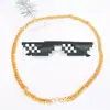 Gafas Divertidas de Mosaico para Estudiantes, Gafas de Foto de Mosaico, Influencer de Primera Categoría, Gafas de Sol Divertidas Bidimensionales, Gafas Divertidas para Niños