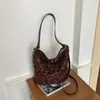 Bolso tote Maillard, modelo para mujer, nueva colección de otoño 2026, gamuza retro con estampado de leopardo, adecuado para ir al trabajo, se puede llevar como bolso de hombro o bolso cruzado, estilo bolso cubo