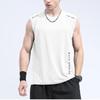 Chaleco de seda de hielo para hombre, moderno, fino, transpirable, de secado rápido, deportivo, de ocio, ancho, con cuello redondo, sin mangas, para verano