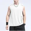 2026 Nuevo Estilo Camiseta sin Mangas de Seda de Hielo para Hombre, Verano Ajuste Holgado, Deportiva Fitness de Secado Rápido sin Mangas Camiseta sin Mangas Delgada