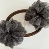 Scrunchie Grande Estilo Coreano de Luxo Leve com Estampa de Leopardo, Prendedor de Cabelo Fofo e Estilo Preguiçoso, Acessório de Cabelo para Rabo de Cavalo Baixo, Flor de Cabelo