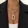 Colar de Metal Exagerado com Corrente Multicamadas Estilo Europeu e Americano para Mulheres, Conjunto de Duas Peças Corrente de Clavícula de Alta Qualidade, Novo Atacado Transfronteiriço