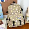 Mochila Casual Azul Hielo con Graffiti de Letras Casuales, Estilo Juvenil, Moderna y Genial, Mochila de Gran Capacidad para Estudiantes de Secundaria y Preparatoria