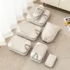 Set de cinco piezas de malla de bolsas de almacenamiento de viaje compresibles, organizador de equipaje, bolsa portátil para empacar ropa para viajes de negocios y viajes