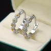 Ka billion Europa y Estados Unidos aretes de aro decorativos de margarita transfronterizos estilo minimalista joyería chapada en cobre y plata regalos de moda para mujer