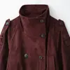 Ins ropa de mujer al por mayor estilo europeo y americano transfronterizo colección de otoño nueva con cinturón, chaqueta con efecto textura gamuza 3046254