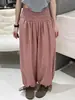 Calça Jogger Xadrez Retro Popular Estilo Coreano Cintura Alta Perna Larga para Mulheres, Novo Verão 2026 Cordão Elástico Relaxado Casual