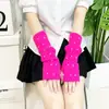 Nuevo Punto de Perlas Lana Mangas Medias Estilo Coreano Fluorescente Color Puro Moda Estilo Japonés Estilo Jk Estilo Preppy Mangas para Brazos
