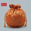 10YJGZ Bolsa de Seda Bordada com Cordão para Frutas de Canto Arredondado Bolsa para Joias Bolsa para Relíquias Culturais Bolsa de Noz Bolsa para Contas de Oração Bolsa de Estilo Antigo