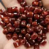 Ágata Vermelha Furo Grande Passe-partout Jade Contas Soltas Calcedônia Sangue de Galinha Contas Cilíndricas Pulseira Colar Acessórios de Joias Contas Feitas à Mão